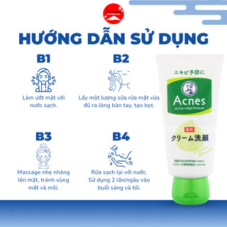 Sữa Rửa Mặt Acnes Làm Sạch Tế Bào Chết Giảm Mụn Làm Dịu Da Cấp Ẩm 130g