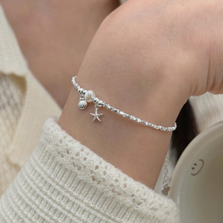 Vòng Tay Hạt Bạc Vỡ 925 Lắc Tay PJN Vỏ Sò Mix Charm Sao Biển Đại Dương Siêu Xinh Dễ Phối Đồ Cho Nàng VT19