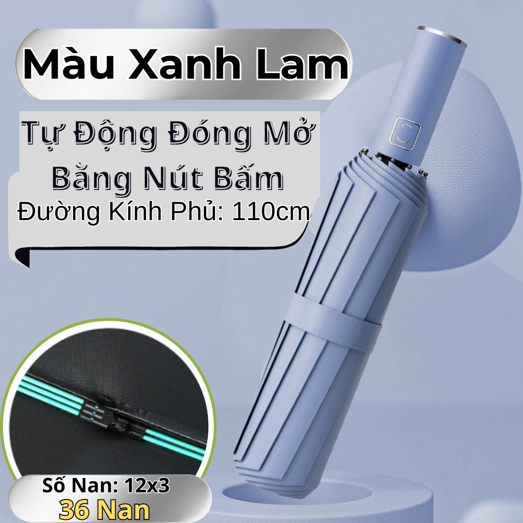 Ô Dù Che Mưa TỰ ĐỘNG Đóng Mở Gấp Gọn 2 Chiều, Chống  Tia UV Hiệu Quả