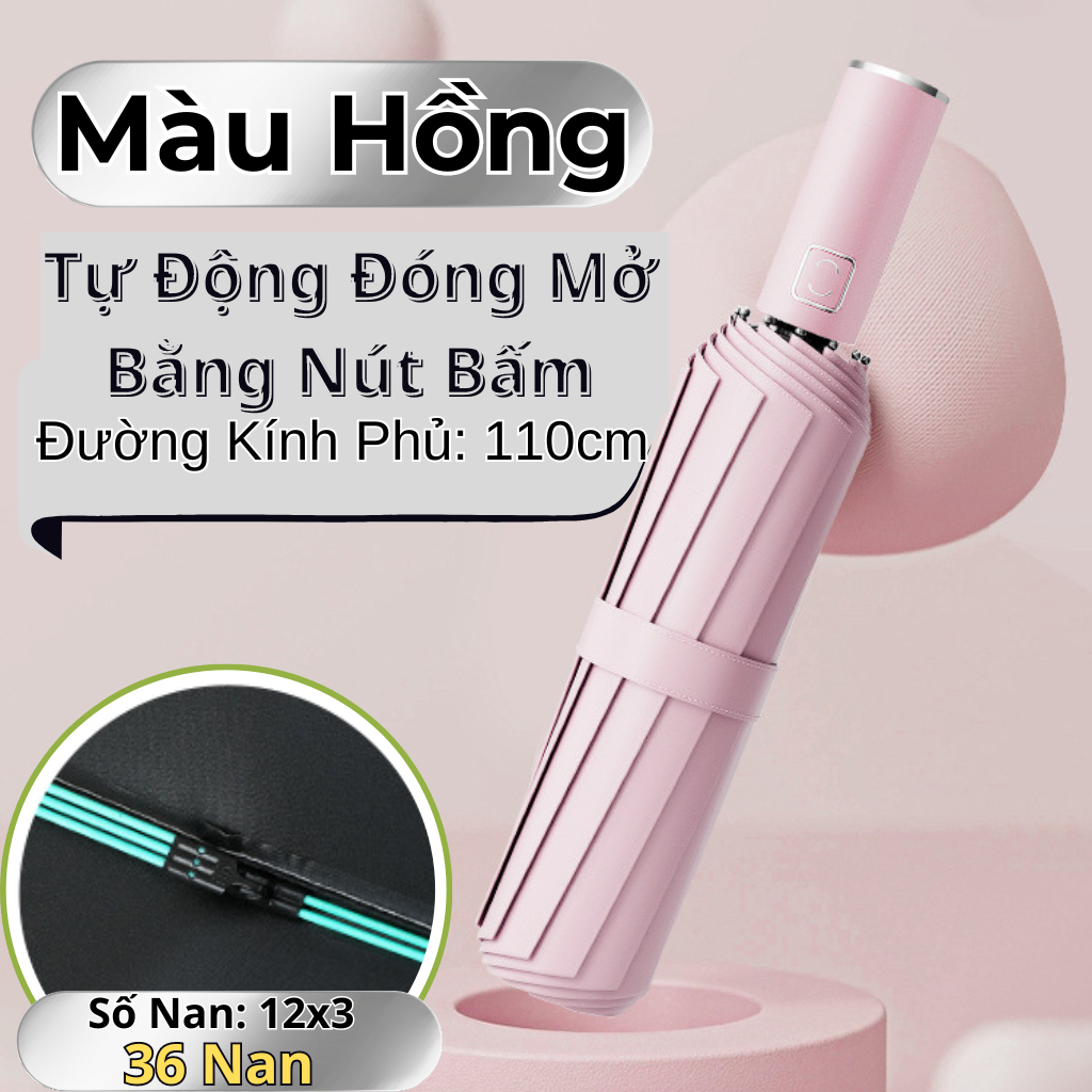 Ô Dù Che Mưa TỰ ĐỘNG Đóng Mở Gấp Gọn 2 Chiều, Chống  Tia UV Hiệu Quả