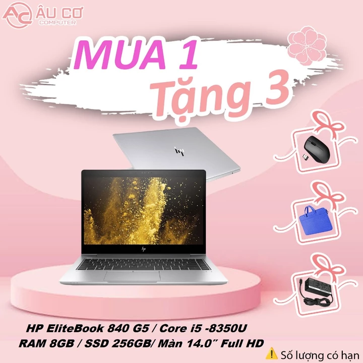 [Sale Sốc] Laptop HP EliteBook 840 G5 / Intel Core i5-8350U / 8GB RAM / 256GB SSD / Màn hình 14inch Full HD / Đã sử dụng