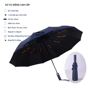 Ô Dù Che Mưa Đi Nắng 3 Lớp ,Gấp Gọn Tự Động, Nhỏ Gọn Cầm Tay 2 Chiều Chống Thấm