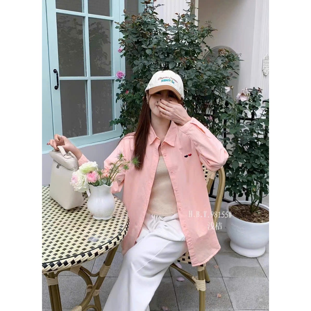 Áo sơ mi nữ dài tay Thanhhuyen clothings thêu tym thô mềm , áo sơ mi nữ kiểu hàn quốc 1103