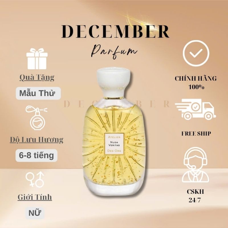 Nước hoa Nuda .Veritas EDP 10ml | DECEMBER PERFUME | | NƯỚC HOA CHÍNH ...