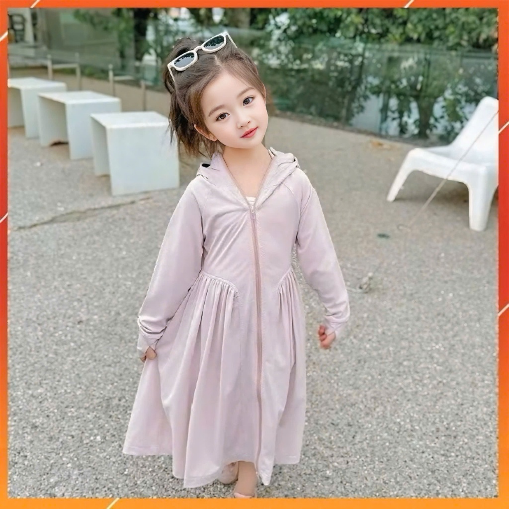 Áo Chống Nắng Toàn Thân Cho Bé Dáng Váy,Vải Thun Lạnh Cao Cấp