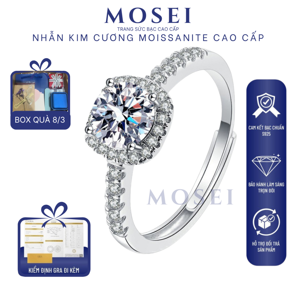 Women's 925 Silver Ring by Mosei - Trang Sức Bạc Cao Cấp