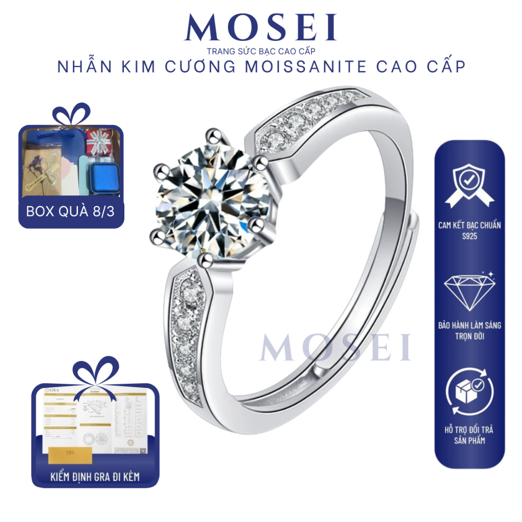 Women's 925 Silver Ring by Mosei - Trang Sức Bạc Cao Cấp