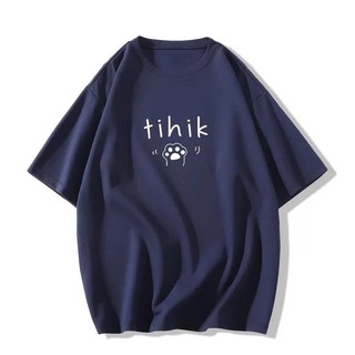 Áo thun phông nữ nam form rộng dấu quần in chữ TIHIK chất liệu cotton khô