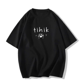 Áo thun phông nữ nam form rộng dấu quần in chữ TIHIK chất liệu cotton khô