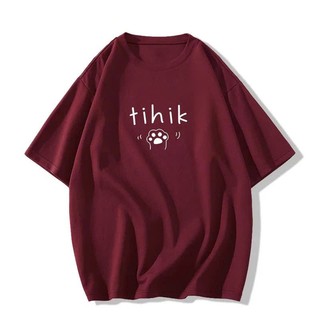Áo thun phông nữ nam form rộng dấu quần in chữ TIHIK chất liệu cotton khô