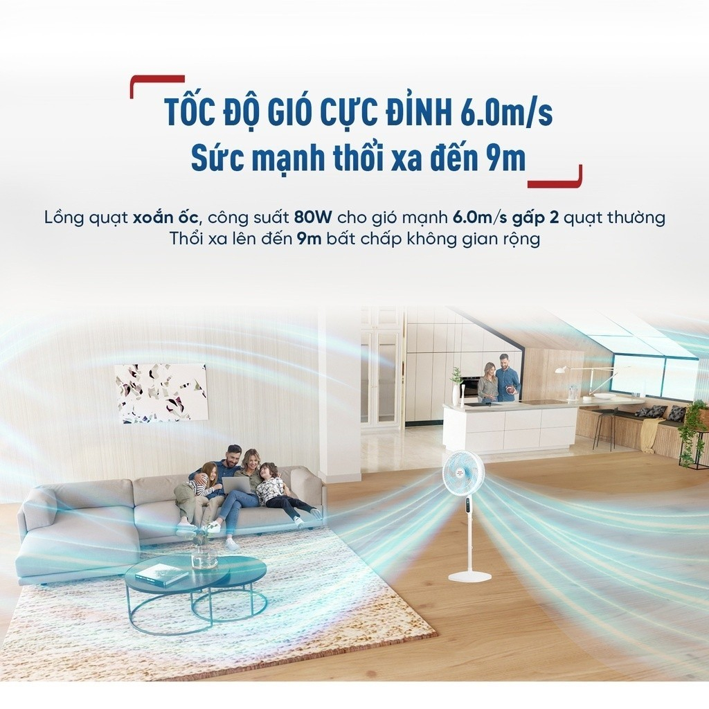 Quạt đứng Tefal Turbo Silence Plus VH689690 - 3 mức gió - Bảo hành chính hãng 24 tháng