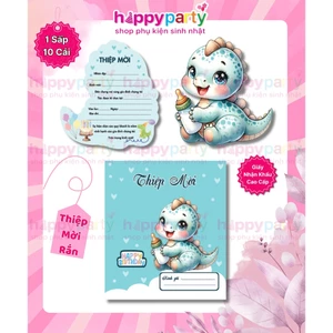 Thiệp mời thôi nôi sinh nhật rồng rắn cao cấp 1 bộ 10 cái / 20k giấy nhập khẩu kt 10.5 x 15 cm