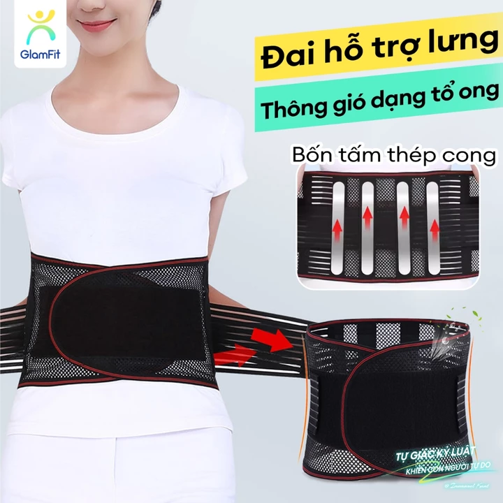 Dây đeo hỗ trợ lưng,Đai hỗ trợ giảm đau lưng,Đai Lưng Bảo Vệ Cột Sống Thoát Vị Chống Đau Lưng Loại Thoáng Khí