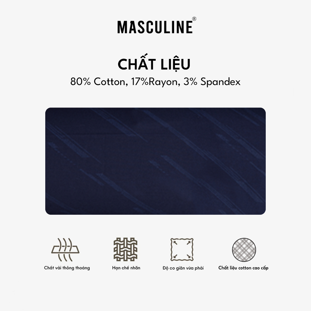 Quần short kaki MASCULINE MSK25.1 Form regular fit chất cotton cao cấp co giãn thoáng mát