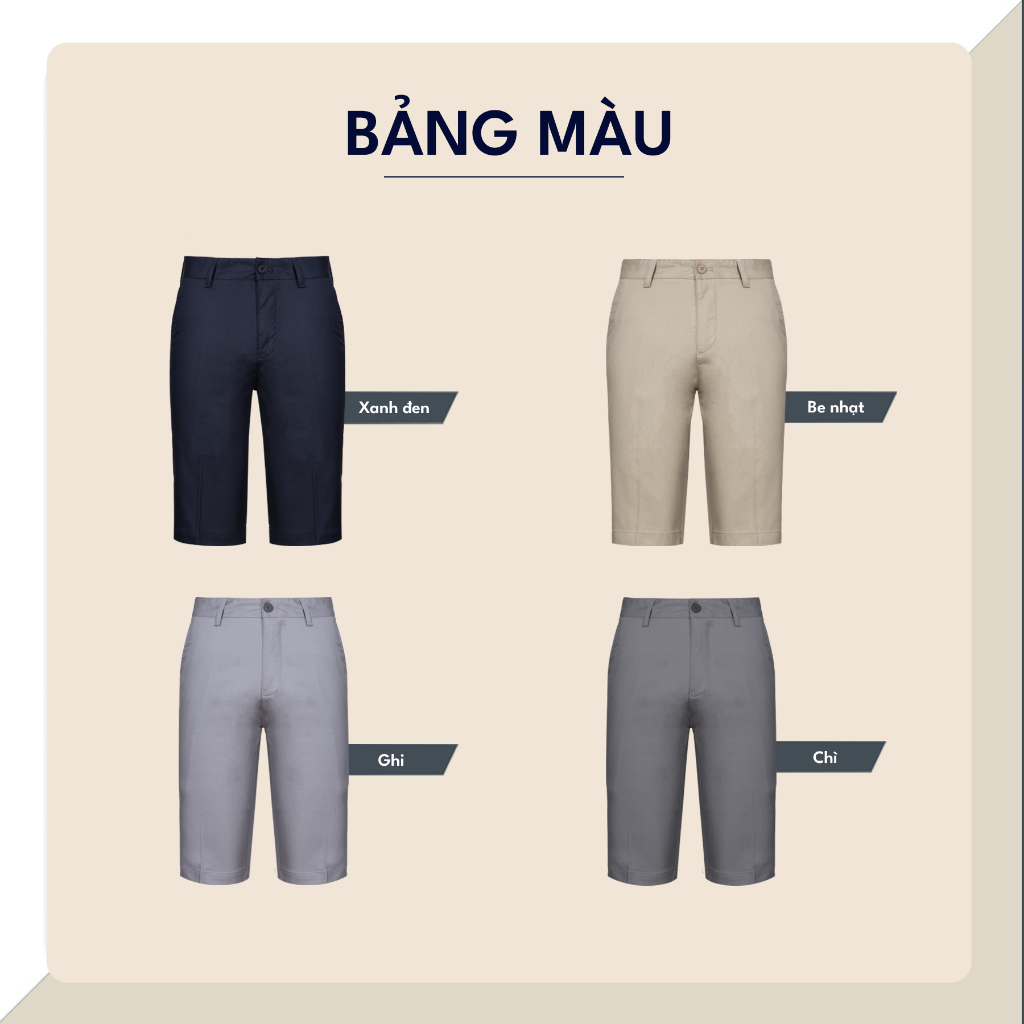 Quần short kaki MASCULINE Chính Hãng, Quần đùi nam cao cấp dáng regular fit – MSK25.2