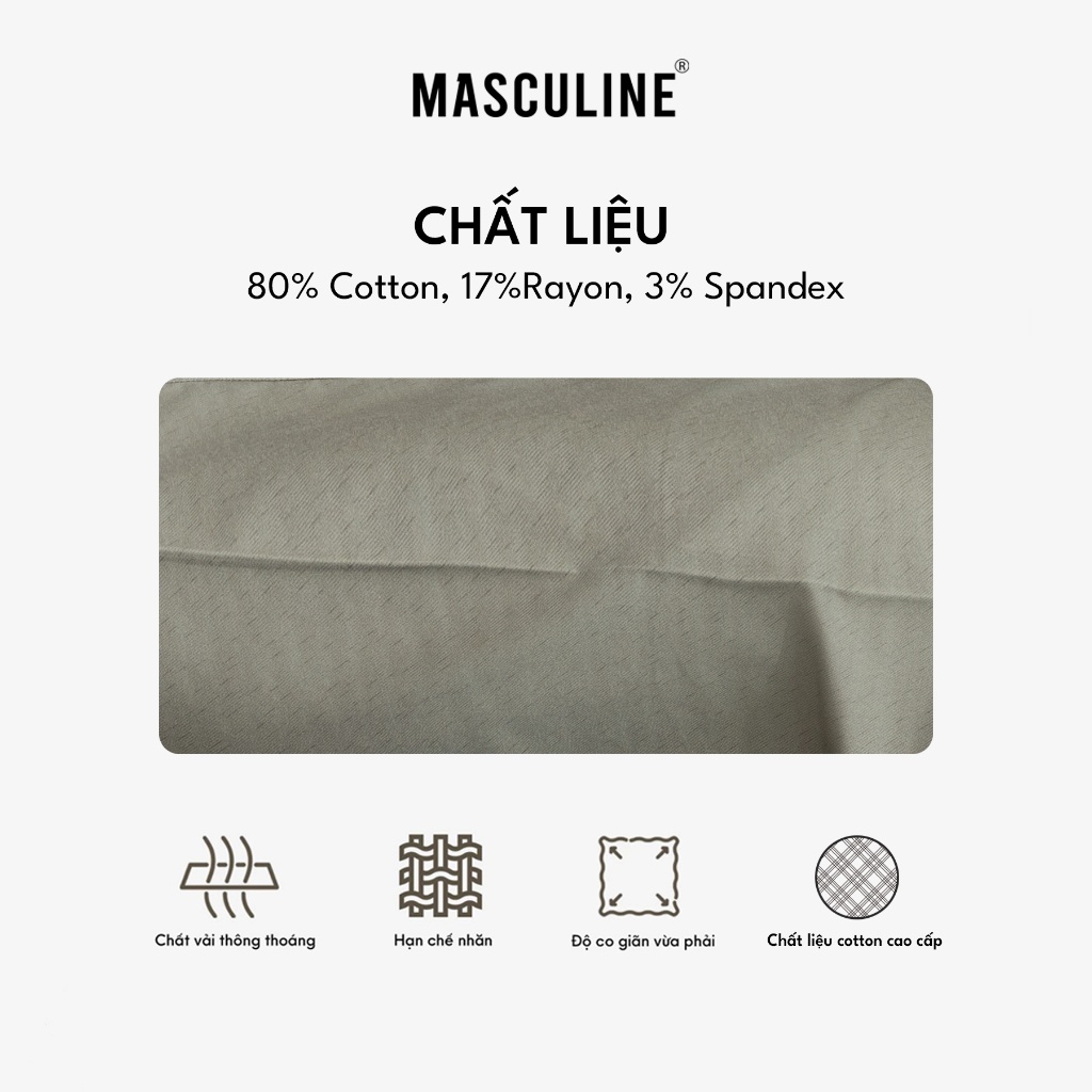 Quần short kaki nam cao cấp MASCULINE MSK25.3 - Kiểu dáng trẻ trung thoáng mát phối đồ dễ dàng