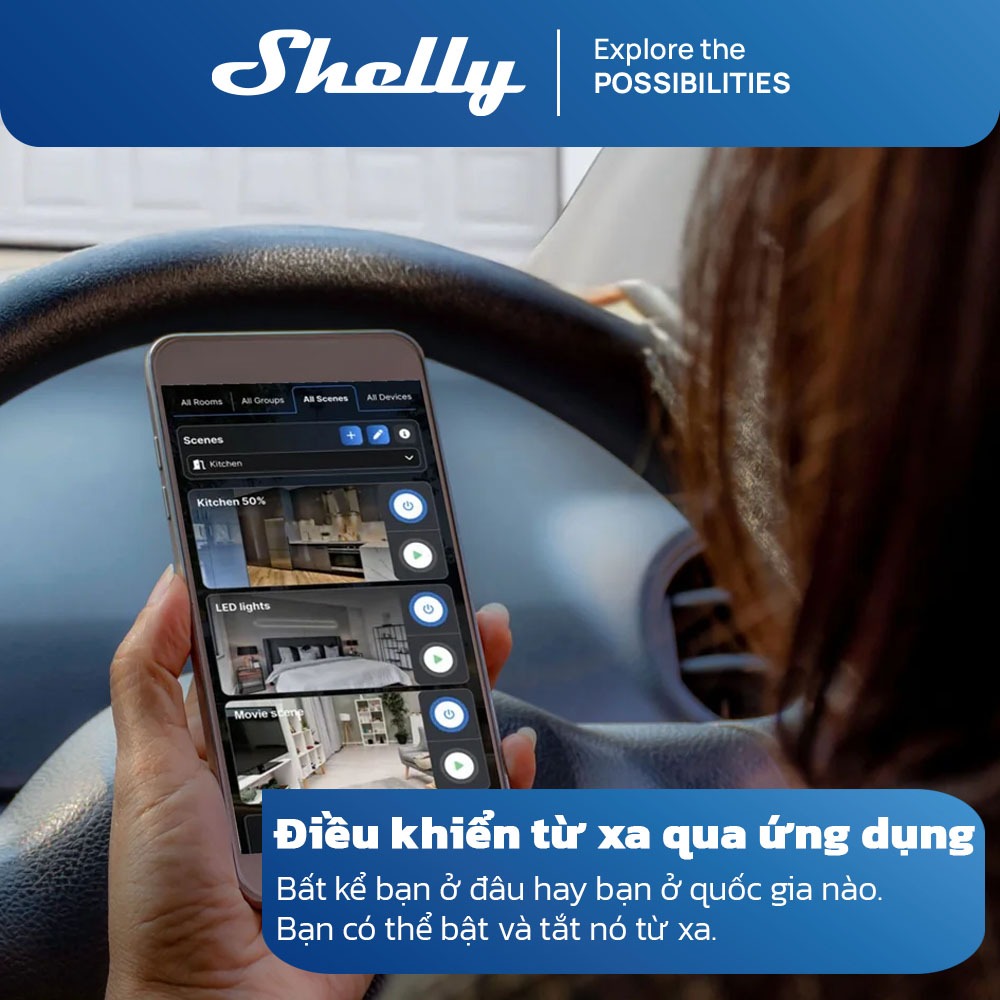 Shelly Dimmer 2 Bộ điều chỉnh độ sáng WiFi thông minh  Không cần dây trung tính, Hệ thống tự động hóa gia đình