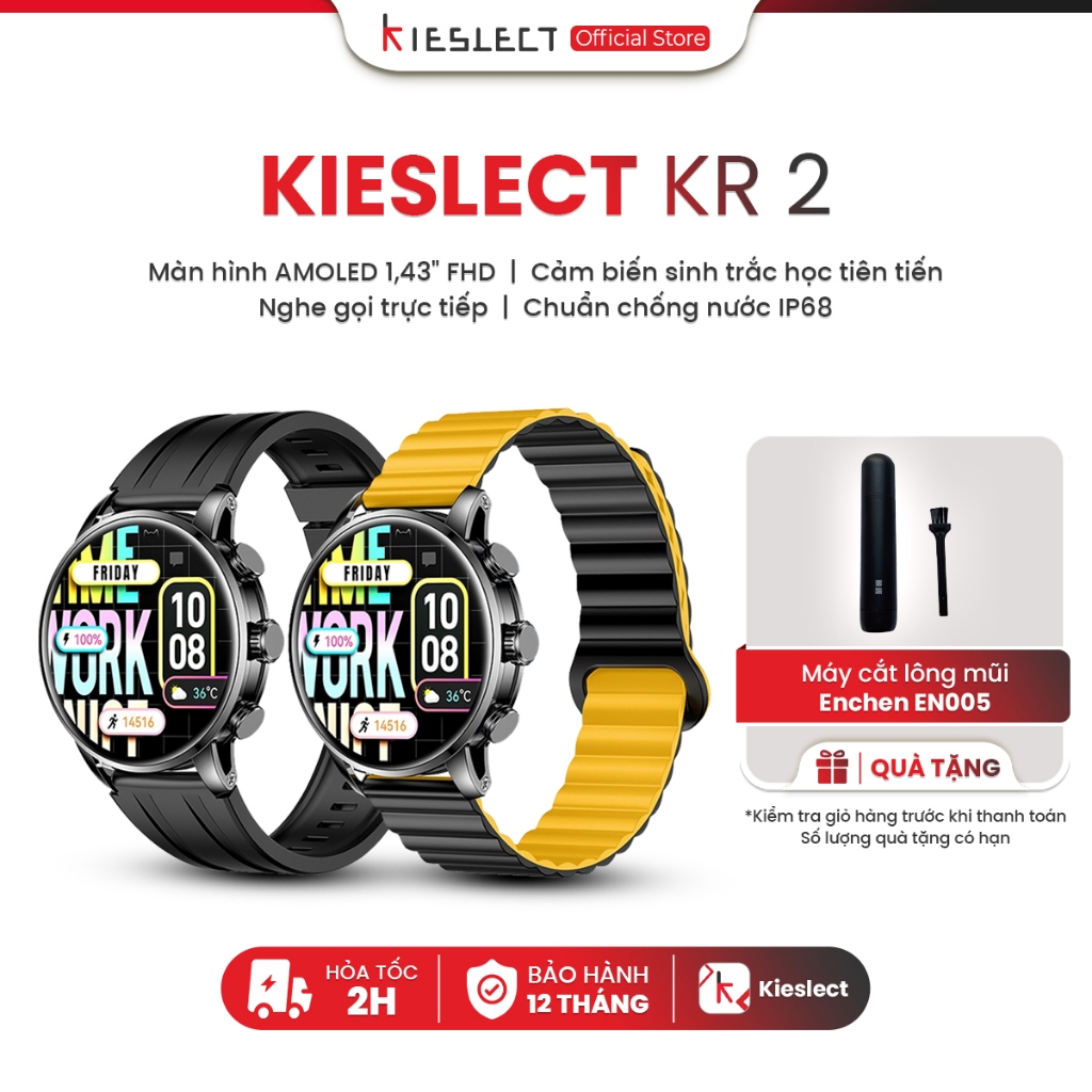 Ảnh Đồng hồ thông minh Kieslect KR 2 | 1.43 inch | AMOLED Super Dynamic | 360mAh | Nghe gọi trực tiếp | Chính Hãng 1