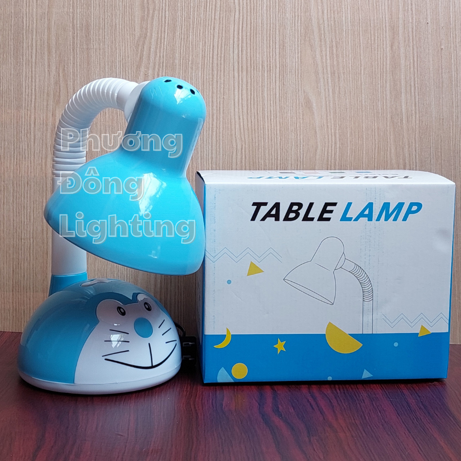 Đèn bàn học đèn đọc sách hình Đorêmon dành cho học sinh Tặng bóng LED 5W Trắng