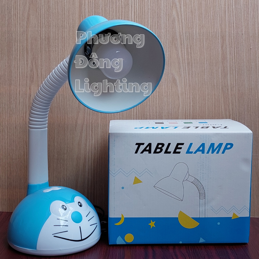 Đèn bàn học đèn đọc sách hình Đorêmon dành cho học sinh Tặng bóng LED 5W Trắng