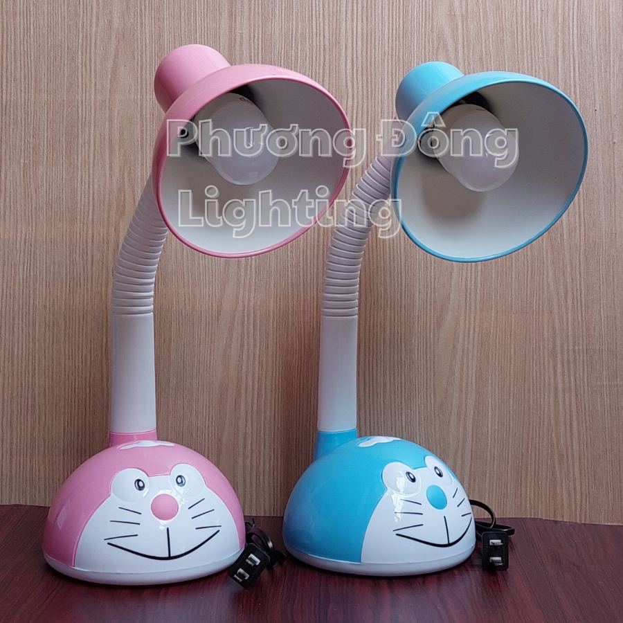 Đèn bàn học đèn đọc sách hình Đorêmon dành cho học sinh Tặng bóng LED 5W Trắng