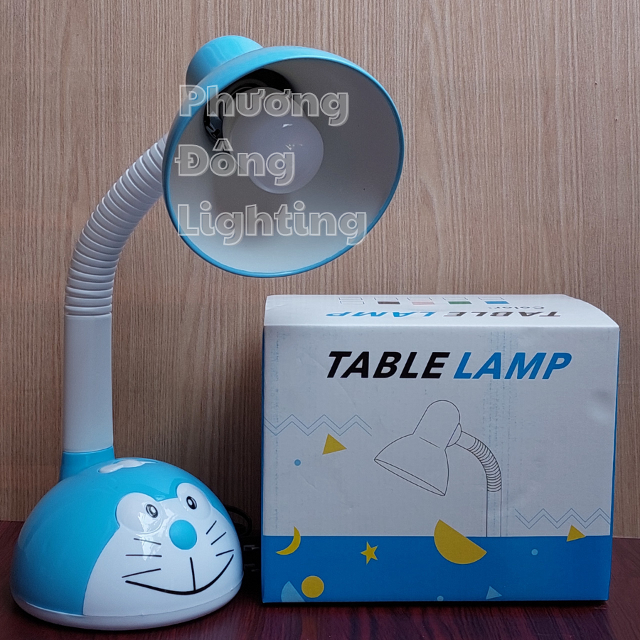 Đèn bàn học đèn đọc sách hình Đorêmon dành cho học sinh Tặng bóng LED 5W Trắng