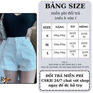 Quần đùi nữ kaki nữ lưng cao trơn, quần short nữ kaki cạp cao có túi đen trắng quần đi biển QU01 RUSY