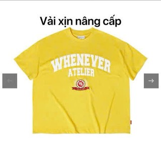 Áo Phông He Nam Nữ Cổ Tròn Đẹp In Họa Tiết Whenever Logo Atelier Siêu Đẹp Trẻ Trung, Chất Vải Cotton Khô Siêu Thoáng Mát