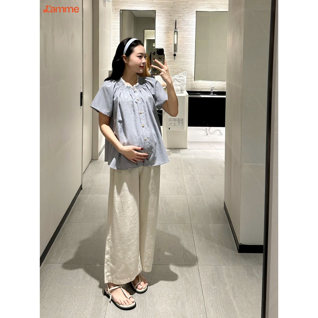 Ảnh Áo sơ mi, áo bầu Noa Shirt chất liệu thô mềm thấm hút mồ hôi phong cách thanh lịch, năng động thiết kế by L'amme 3