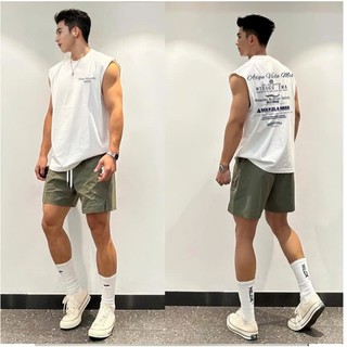 Áo Ba Lỗ Hè Nam Nữ Cổ Tròn Đẹp Phối Chữ Hai Mặt AXG Xanh Dương Cá Tính Chất Liệu Cotton Thoáng Mát Mền Mịn