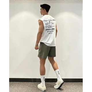Áo Ba Lỗ Hè Nam Nữ Cổ Tròn Đẹp Phối Chữ Hai Mặt AXG Xanh Dương Cá Tính Chất Liệu Cotton Thoáng Mát Mền Mịn