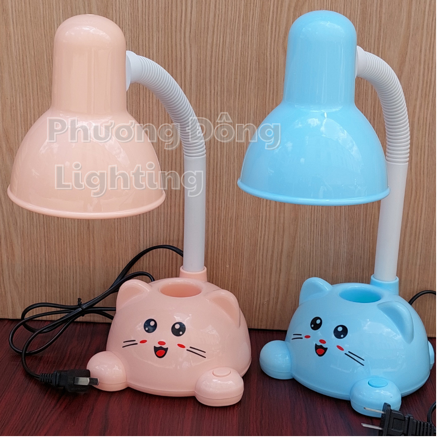 Đèn bàn học đèn đọc sách hình Mèo con dễ thương KÈM BÓNG LED 5W TRẮNG