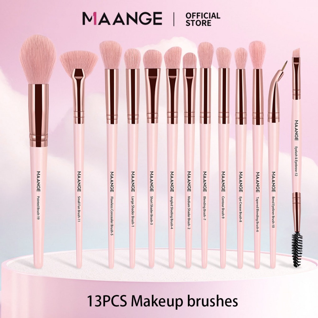 MAANGE Bộ cọ trang điểm mềm 13 chiếc gồm kem che khuyết điểm mặt và cọ trang điểm mắt Túi đựng cọ trang điểm 5818 | BigBuy360 - bigbuy360.vn