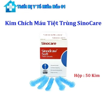 Kim Chích Máu Kim Lấy Máu Tiệt Trùng SinoCare - Hộp 50 Kim