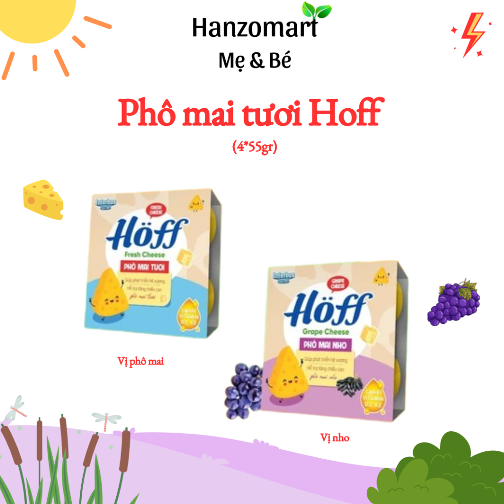 Phô mai tươi Hoff vị trái cây mix vị cho bé ăn dặm