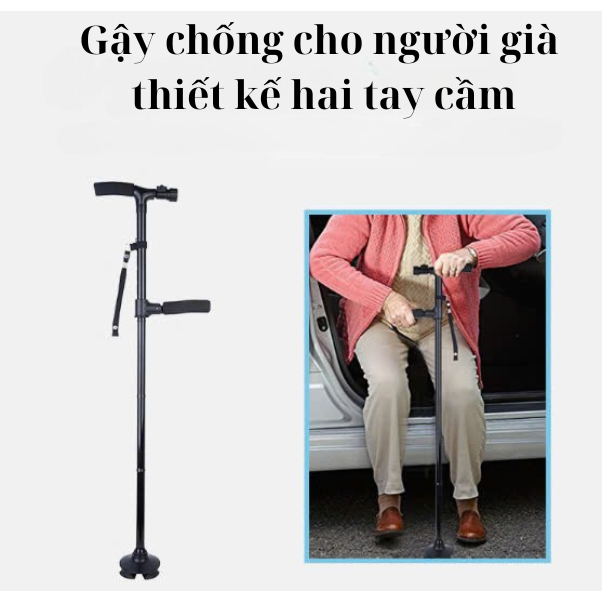 Gậy chống cho người già thiết kế hai tay cầm k