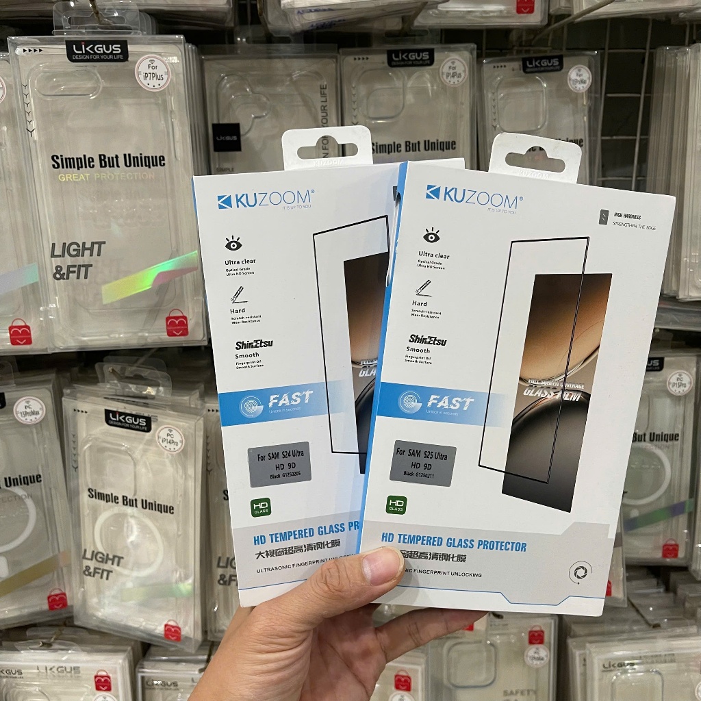 KÍNH FULL MÀN TRONG & CHỐNG NHÌN TRỘM CHÍNH HÃNG KUZOOM CHO SAMSUNG S24 -> S25ULTRA