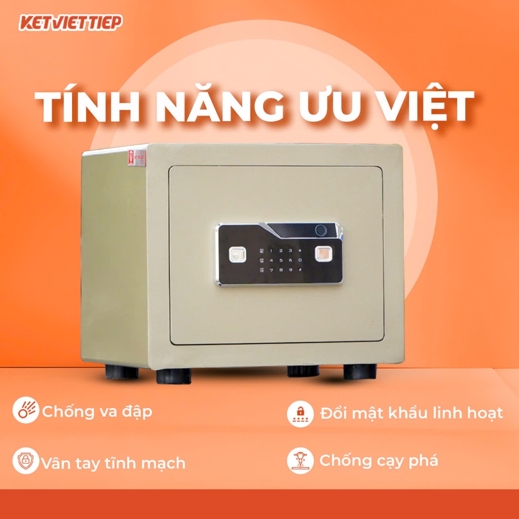 Két sắt mini Việt Tiệp KVT26VT Chống Cháy Khóa Vân Tay Điện Tử Miễn Phí Vận Chuyển Toàn Quốc