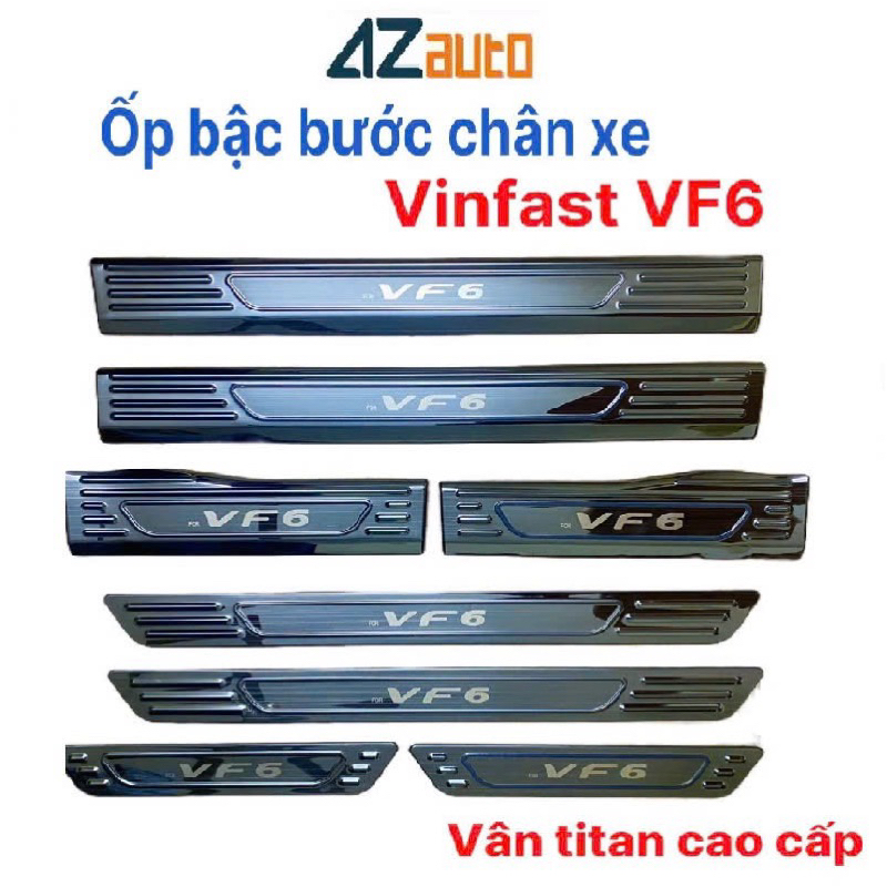 Ốp bậc cửa, nẹp bước chân xe Vinfast VF6 vân Titan hàng đẹp