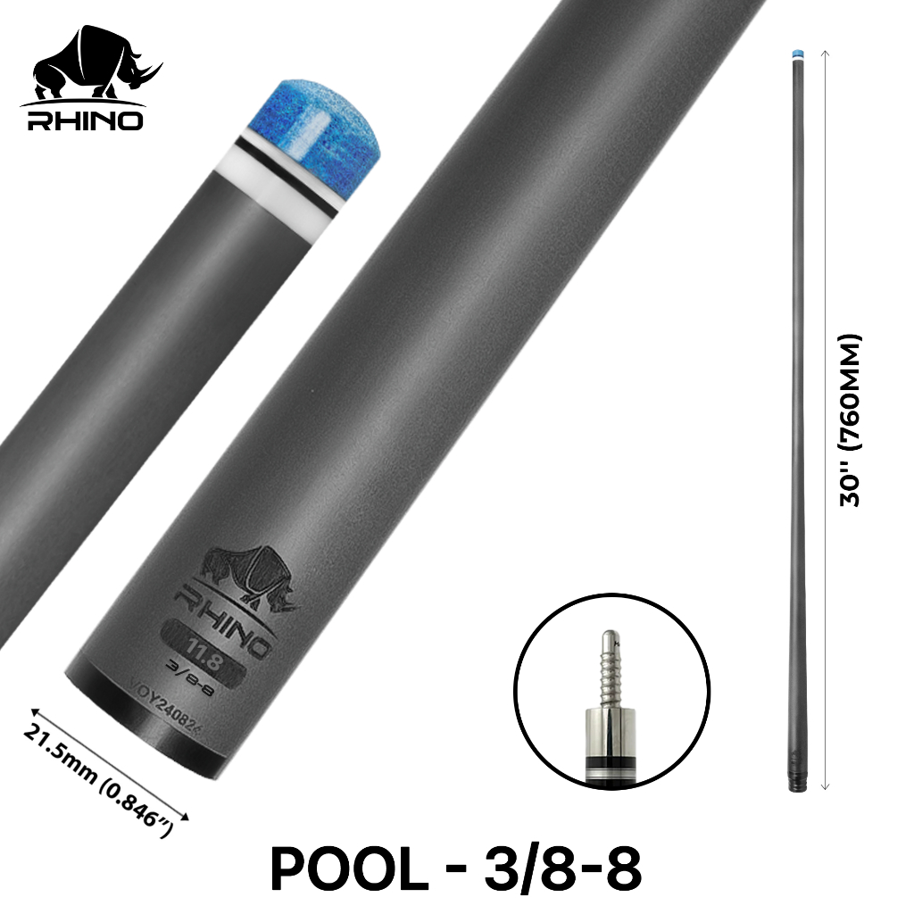 Ảnh Ngọn Bida Lỗ Carbon RHINO Ren RADIAL (3/8-8) Chính Hãng 2