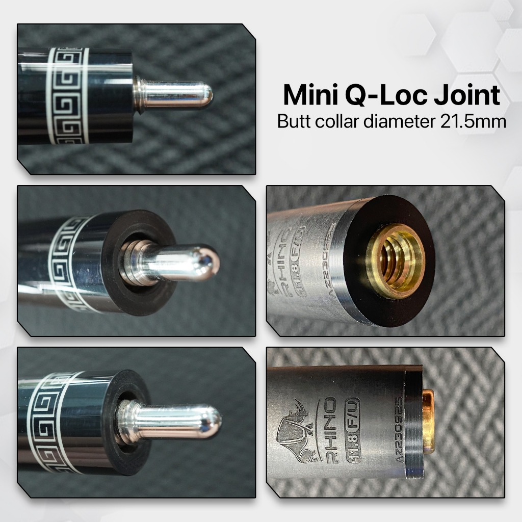 Ảnh Ngọn Bida Lỗ Carbon RHINO Ren MINI UNILOC Chính Hãng 4