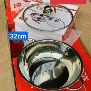 NỒI LẨU 2 NGĂN VUNG KÍNH SIZE 32CM SIÊU TO TIỆN DỤNG
