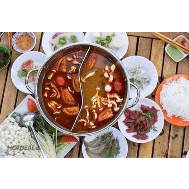 NỒI LẨU 2 NGĂN VUNG KÍNH SIZE 32CM SIÊU TO TIỆN DỤNG