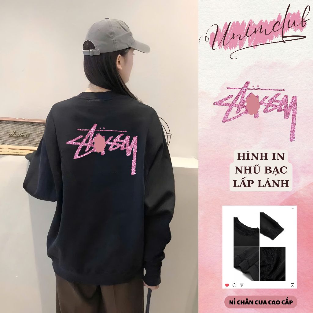 [Nỉ chân cua] Áo Sweater STU SSY Unim Store Nỉ Chân Cua Cao Cấp Phong Cách Streetwear Unisex SWT09