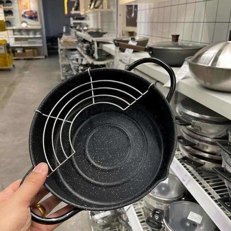 NỒI CHIÊN NGẬP DẦU XUẤT NHẬT TẶNG KÈM VỈ GÁC CHẢO TIỆN LỢI