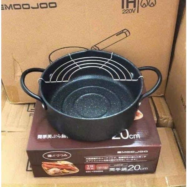 NỒI CHIÊN NGẬP DẦU XUẤT NHẬT TẶNG KÈM VỈ GÁC CHẢO TIỆN LỢI