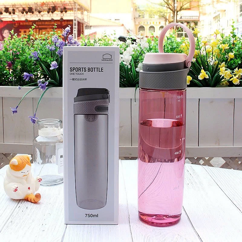 Bình Nước Nhựa Tritan LocknLock One Touch Sport ABF762 (550ml), ABF763 (750ml) Có Quai Xách - K-MALL