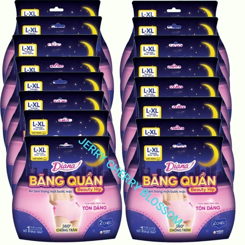 Combo 16 gói băng vệ sinh dạng quần Diana Beauty hip size XL2 miếng/gói