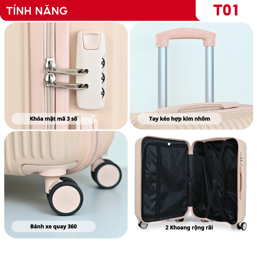Ảnh Vali kéo du lịch Kingsun T01 Combo(20+24) CAO CÂP Bảo hành 5 năm 2
