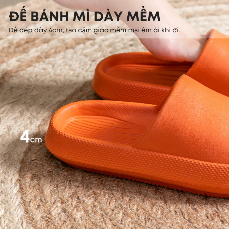 [8 MÀU] Dép đi trong nhà nam nữ bằng nhựa EVA đế dày 4cm siêu êm siêu nhẹ chống trượt cao cấp | 206